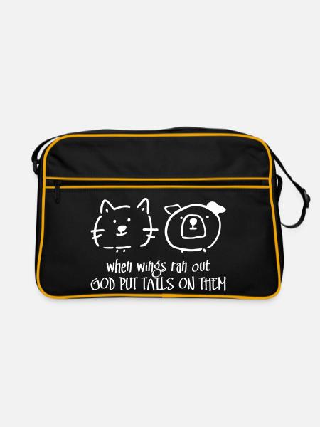 Gott hat ihnen 2 Schweife aufgelegt - Retro Tasche - Schwarz/Gold
