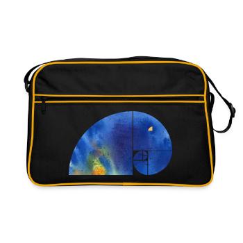 Fibonacci Spiral Elephant - Golden Ratio grungy 1 - Retro Bag - black/gold - Front