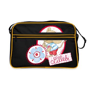 Lillebi oval - Retro Tasche - Schwarz/Gold - Vorne