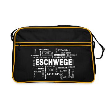 Eschwege Kassel Nordhessen Meine Stadt Dorf Heimat - Retro Tasche - Schwarz/Gold - Vorne