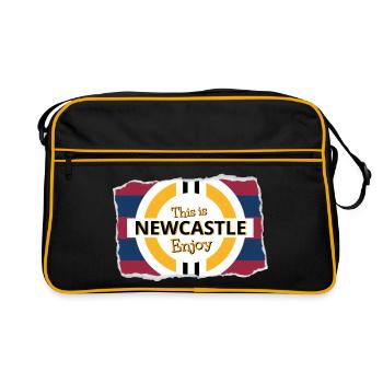 Blue Red Tower out - Retro Bag - black/gold - Front