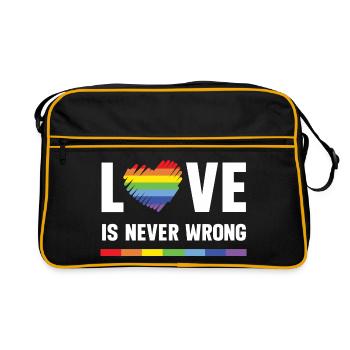 LGBT Pride Month - Love is Never Wrong - Retro Bag - black/gold - Front