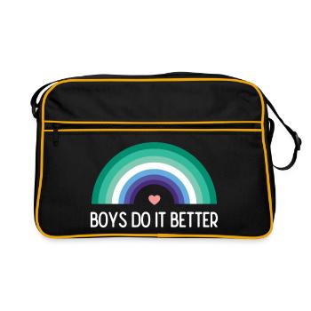 LGBTQ Pride Month - Boys Do it better - Retro Bag - black/gold - Front