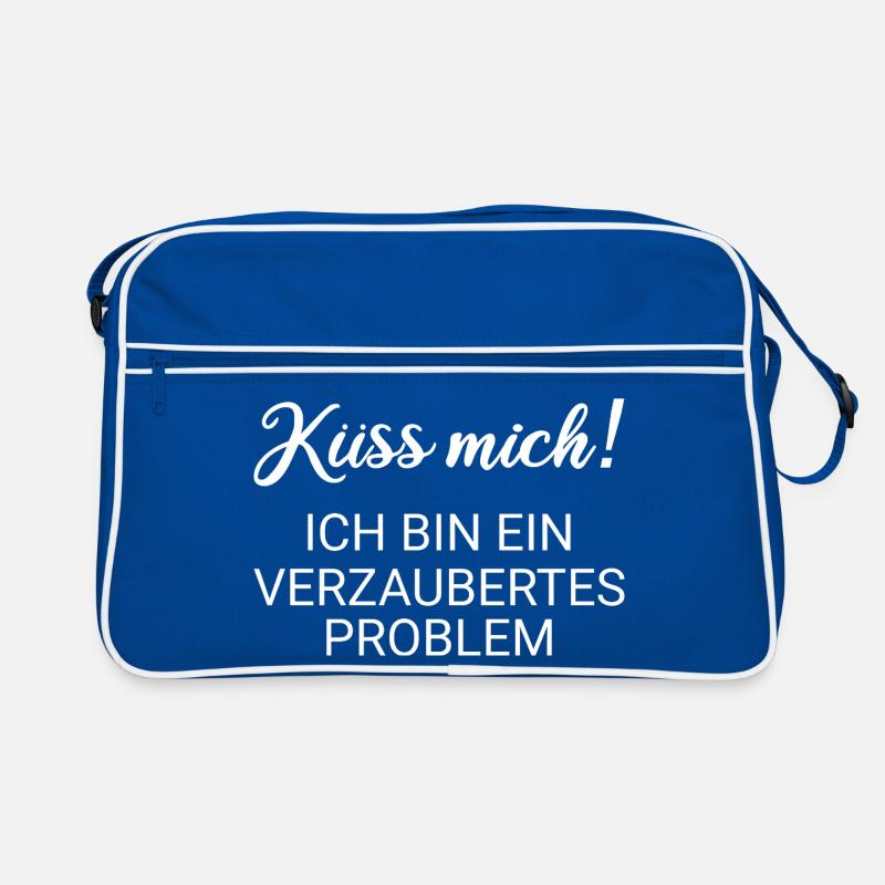 Küss mich ich bin ein verzaubertes Problem Retro Tasche