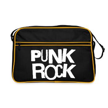 Punkrock Mutige Typografie - Retro Tasche - Schwarz/Gold - Vorne