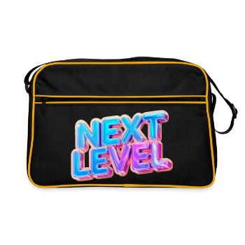 Texte 3D de niveau supérieur - Conception dégradée audacieuse - Sac Retro - noir/or - Devant