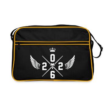 Crown Wing Palm Emblem - Retro Bag - black/gold - Front