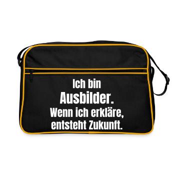 Ausbilder: Zukunft durch Erklärung - Retro Tasche - Schwarz/Gold - Vorne