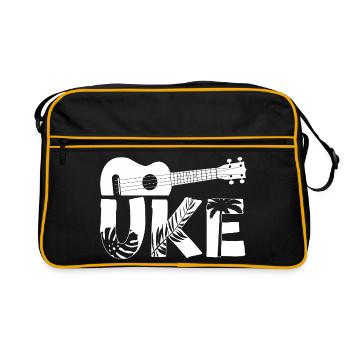 Hawaiian Ukulele Uke Uke - Retro Bag - black/gold - Front