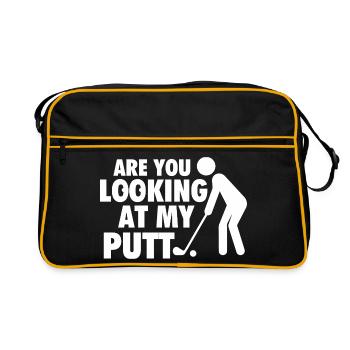 Tu regardes mon humour de golf au putt - Sac Retro - noir/or - Devant