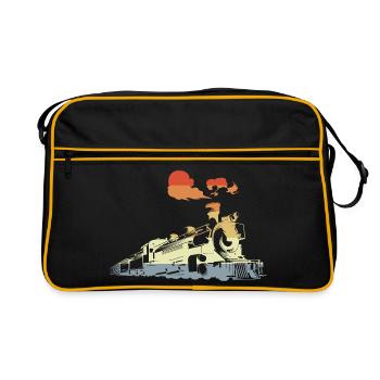 Vintage steam train - Retro Bag - black/gold - Front
