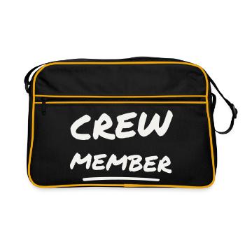 Crew Member Brush Lettering - Team Staff Event - Retro Bag - black/gold - Front