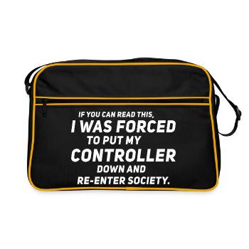 Jeu vidéo Gamer Vie de gamer Drôle de jeu - Sac Retro - noir/or - Devant