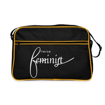 Fierce Feminist Schriftkunst - Retro Tasche - Schwarz/Gold - Vorne
