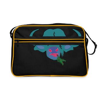 Art Bison Buffalo Water Buffalo Imprimer la hanche - Sac Retro - noir/or - Devant