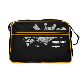 Singapore Map - Retro Bag - black/gold - Front