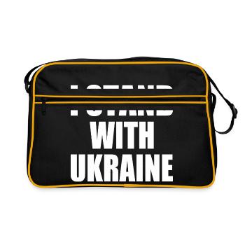 I stand with ukraine - Sac Retro - noir/or - Devant