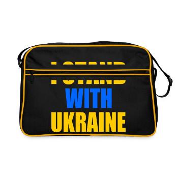 I stand with ukraine - Sac Retro - noir/or - Devant