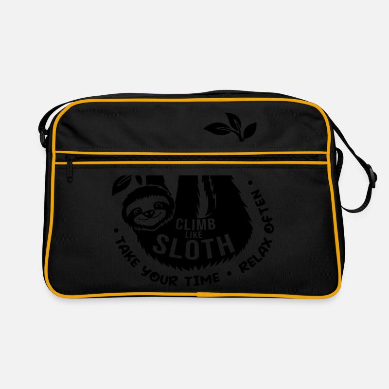 Climb Like Sloth Take Your Time Bouldering Rock Cl Retro Tasche