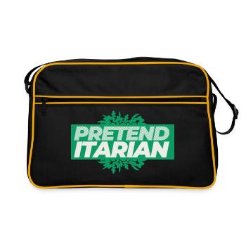 Pretenditarian - Prétendre Être Végétarien Humour - Sac Retro - noir/or - Devant
