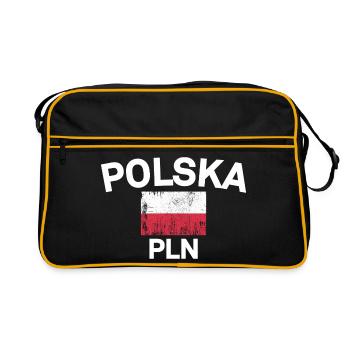 Drapeau Polska Emblème PLN - Sac Retro - noir/or - Devant