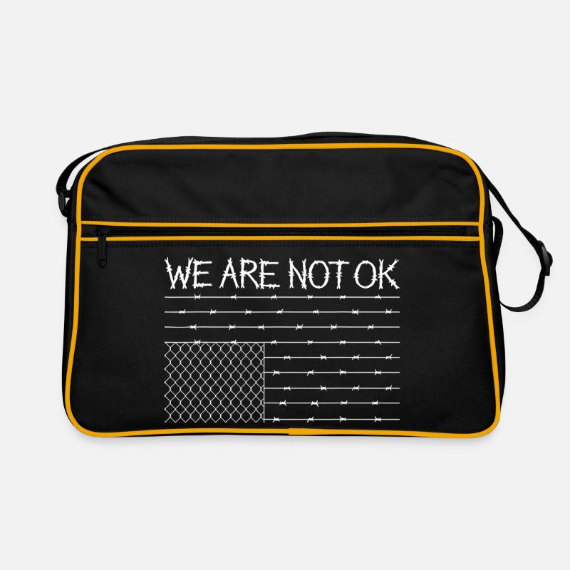 Nous ne sommes pas OK Conception de fil de fer barbelé - Sac Retro - noir/or