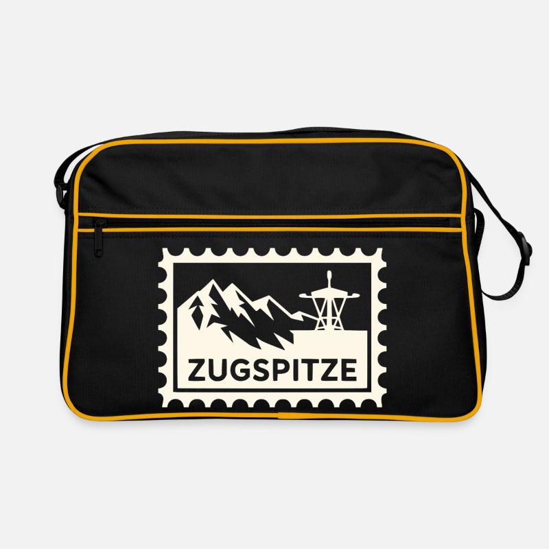 Mountain peak with cable car design Retro Bag