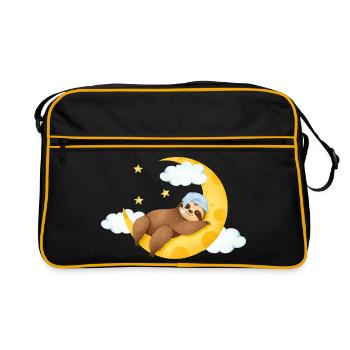 Sloth on the Moon - Retro Bag - black/gold - Front