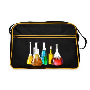 Collection de verrerie de laboratoire colorée - Sac Retro - noir/or - Devant