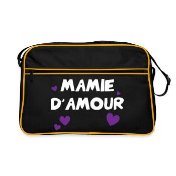 Mamie d'Amour avec cœurs - Sac Retro - noir/or - Devant