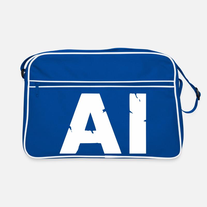 AI Artificial Intelligence Text Grunge Vektor Retro Tasche