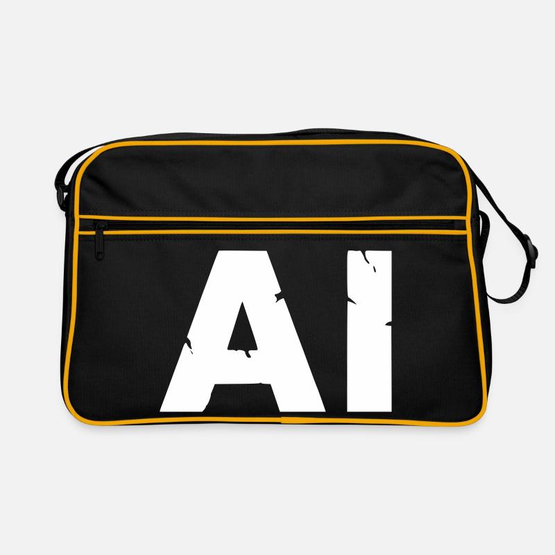 AI Artificial Intelligence Text Grunge Vektor Retro Tasche