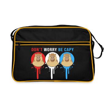 Ne t’inquiète pas, sois capybara - Sac Retro - noir/or - Devant