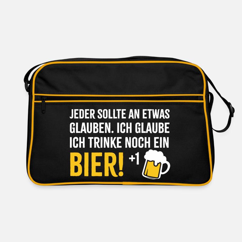 Ich glaube an Bier +1 Retro Tasche