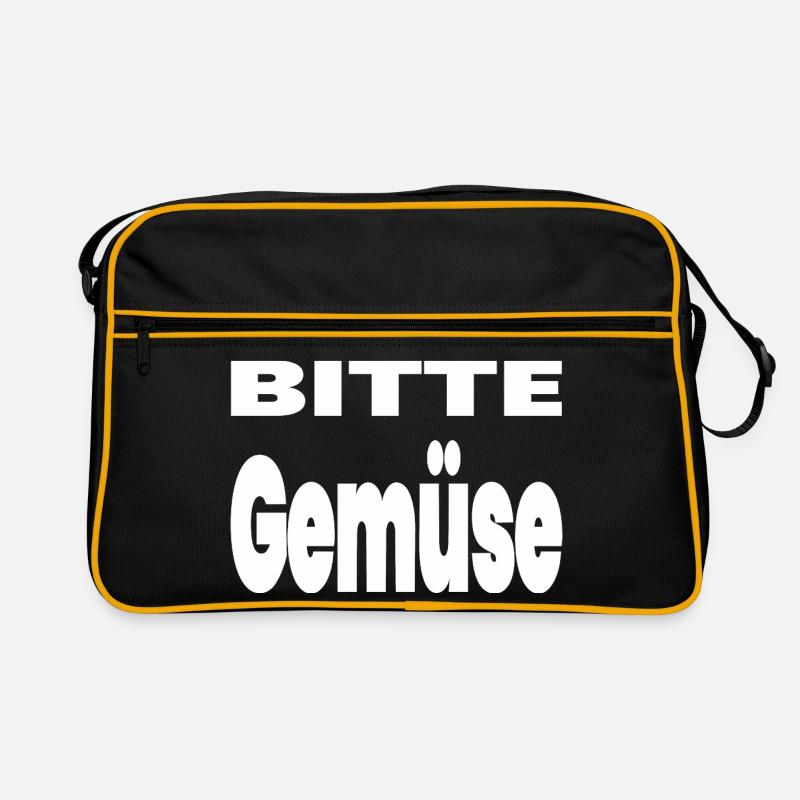 Gemüse - Retro Tasche - Schwarz/Gold