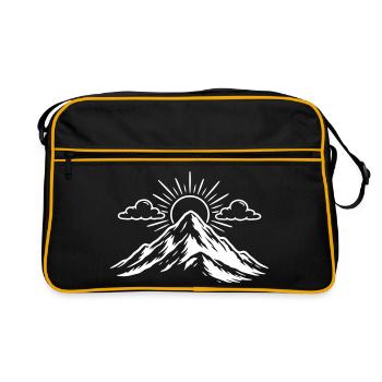 Icône du paysage naturel des montagnes - Sac Retro - noir/or - Devant