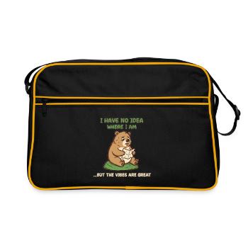 Lost Bear Vibes Reading Map - Retro Bag - black/gold - Front