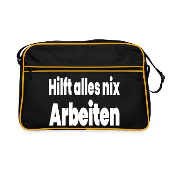 Arbeiten - Retro Tasche - Schwarz/Gold - Vorne