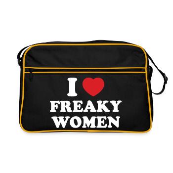 I Heart Freaky Women - Retro Bag - black/gold - Front