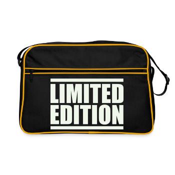 Limitierte Auflage Großbuchstaben - Retro Tasche - Schwarz/Gold - Vorne