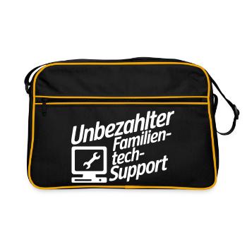 Unpaid Family Tech Support - Retro Bag - black/gold - Front