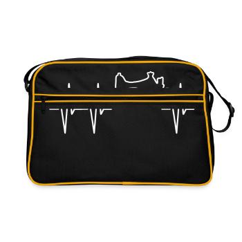 Rythme cardiaque à coudre | Machine à coudre DIY | - Sac Retro - noir/or - Devant