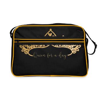 queen | crown tiara - Retro Bag - black/gold - Front