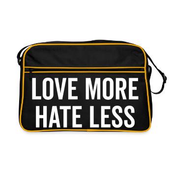 Love More Hate Less - Retro Bag - black/gold - Front
