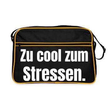 Too cool to stress. - Retro Bag - black/gold - Front
