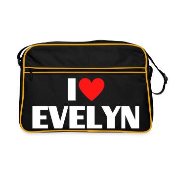 J’adore Evelyn Red Heart Romantique Nom Fan - Sac Retro - noir/or - Devant