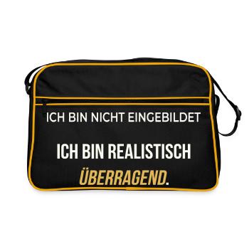 I am realistically outstanding – elegantly honest - Retro Bag - black/gold - Front