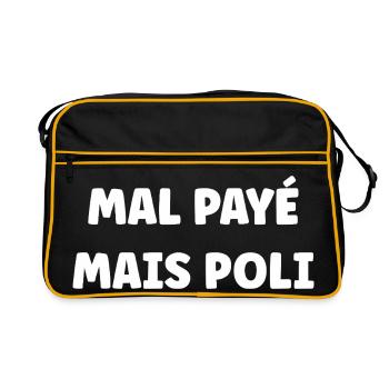 Mal payé mais poli - Sac Retro - noir/or - Devant