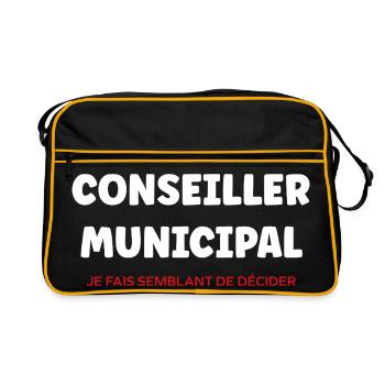 Conseiller Municipal Typo Noir Bold - Sac Retro - noir/or - Devant