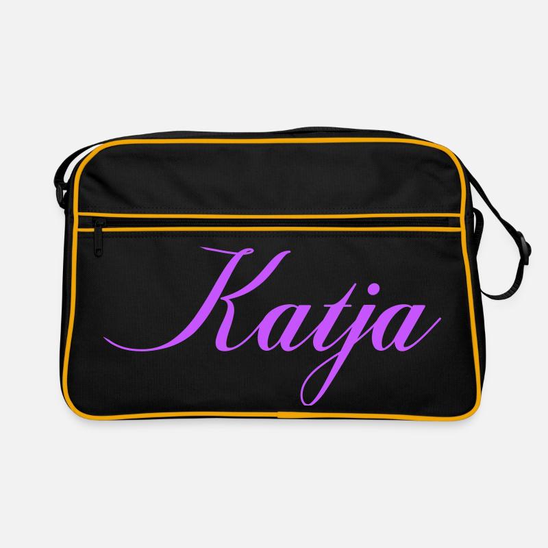 Name Katja im Lavendel Script Retro Tasche